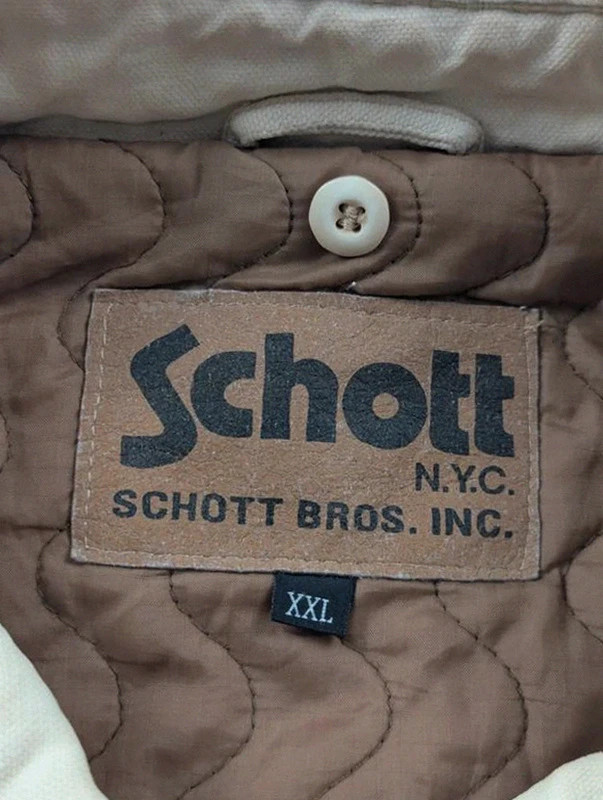 Schott Nyc veste workwear vintage XXL canvas Hollofil II patinée utility jacket – Schott – taille XXL 3