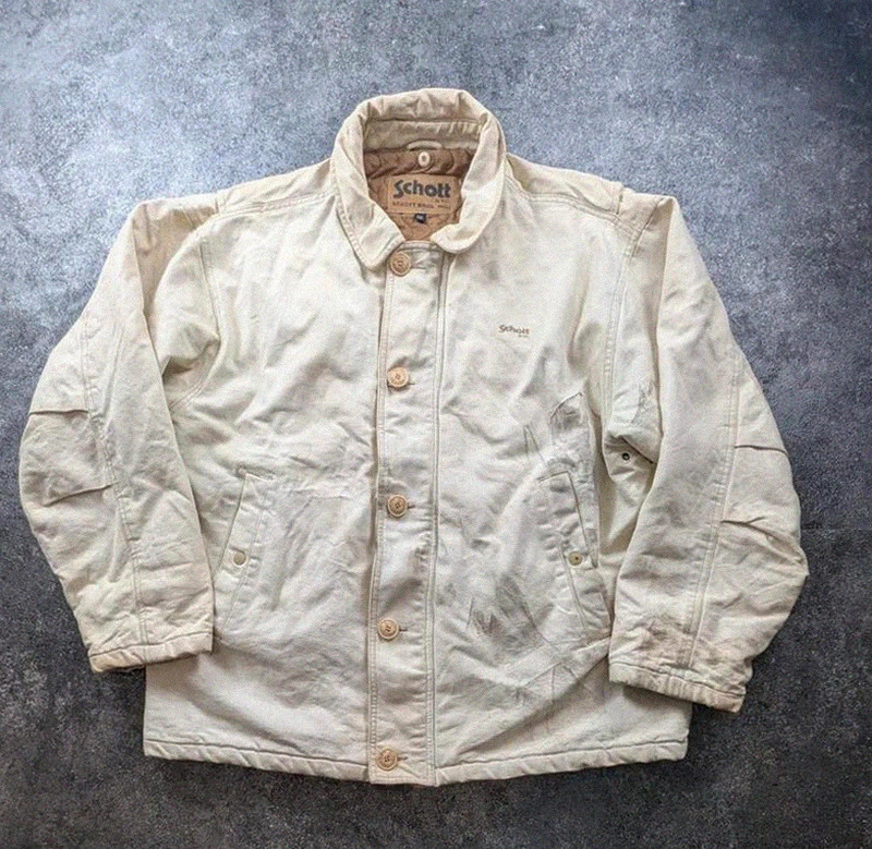 Schott Nyc veste workwear vintage XXL canvas Hollofil II patinée utility jacket – Schott – taille XXL 2