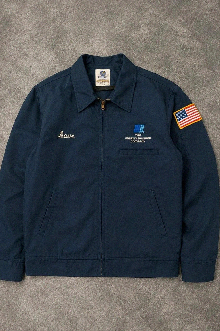 Veste Riverside Workwear Flexbac 42 M Usa Vintage American Flag Patch Martin Brower Company