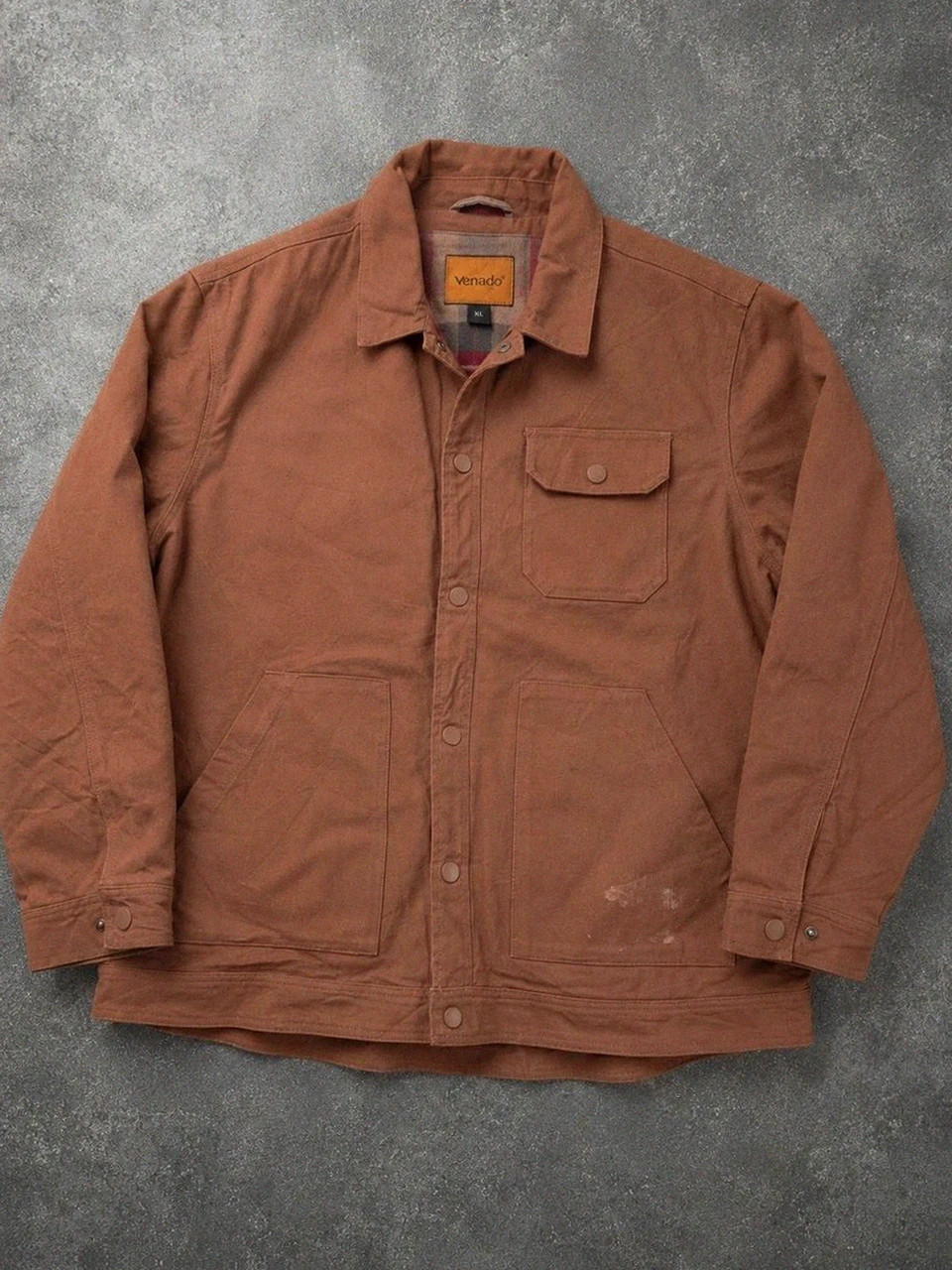 Veste workwear Venado canvas marron Xl chore jacket utility hunting doublée tartan XL