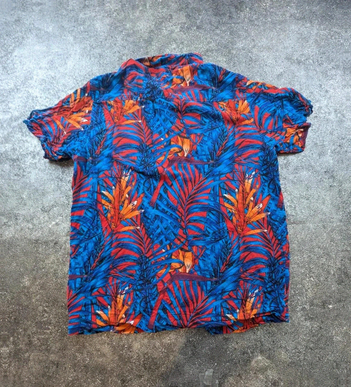 Chemise viscose hawaïenne rouge bleu Vailent S vintage été fluide aloha shirt – Vailent – taille S 2