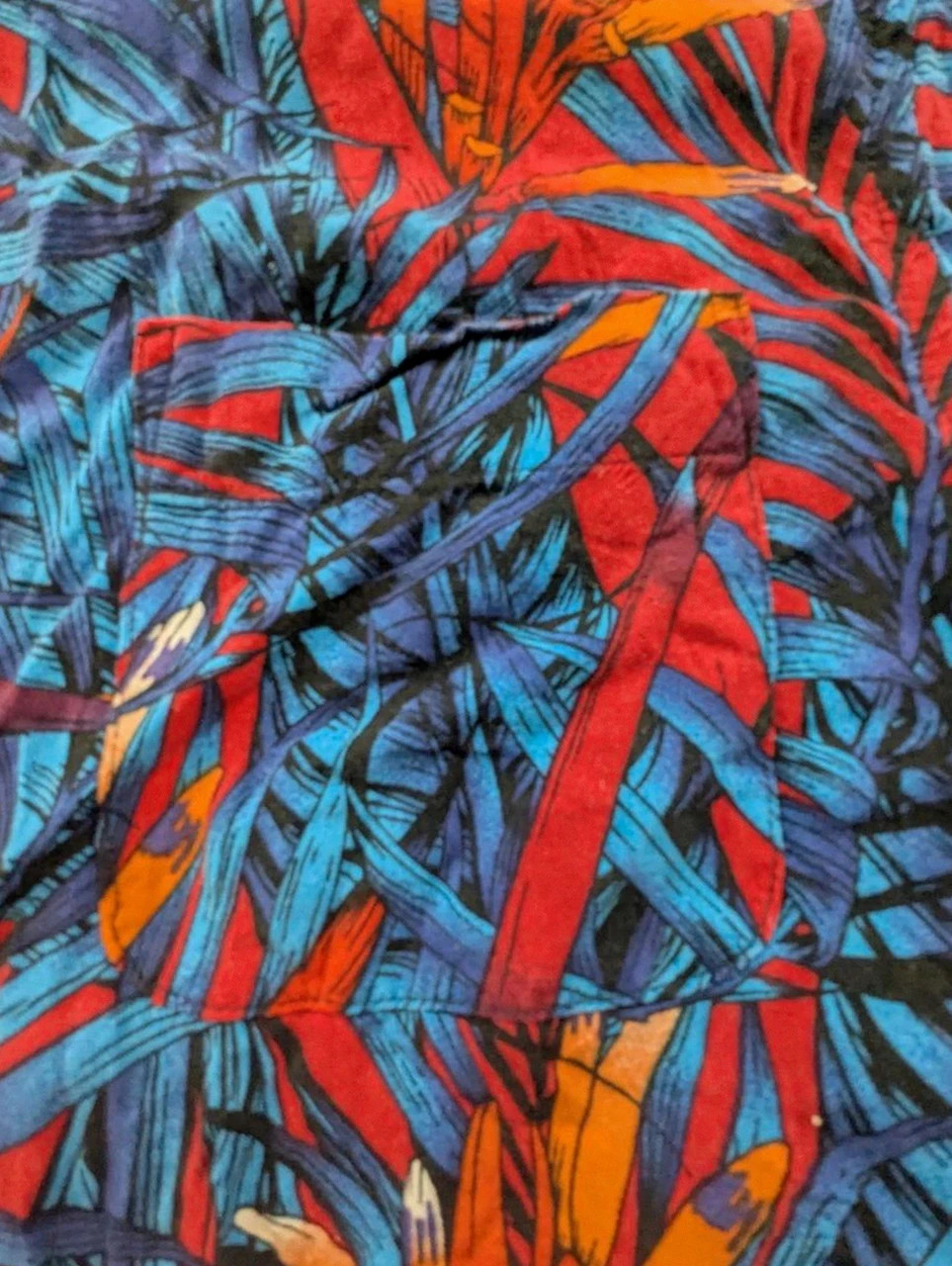 Chemise viscose hawaïenne rouge bleu Vailent S vintage été fluide aloha shirt – Vailent – taille S 3