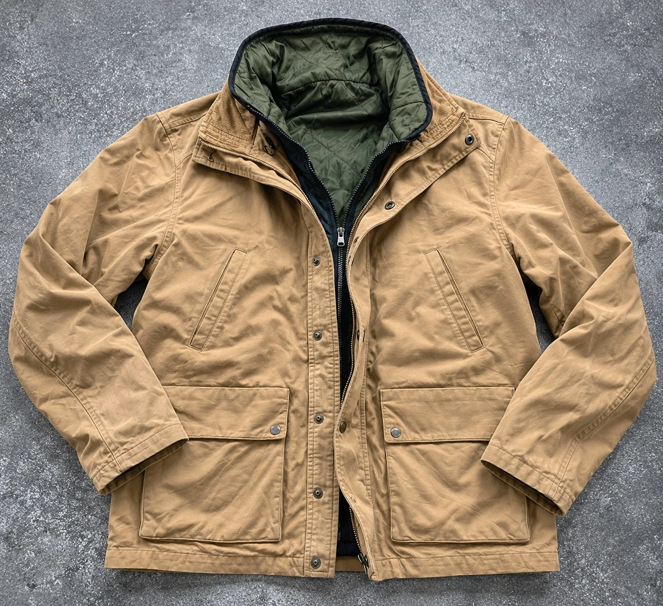 Veste Field Jacket Workwear XXL beige Made in Italy doublure doudoune amovible
