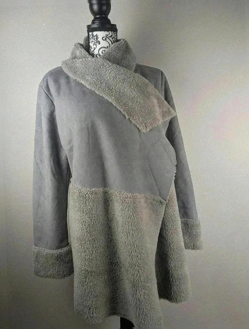 Manteau hivernal Laura di Sarpi très chaud doublé polaire gris pilou pilou – femme