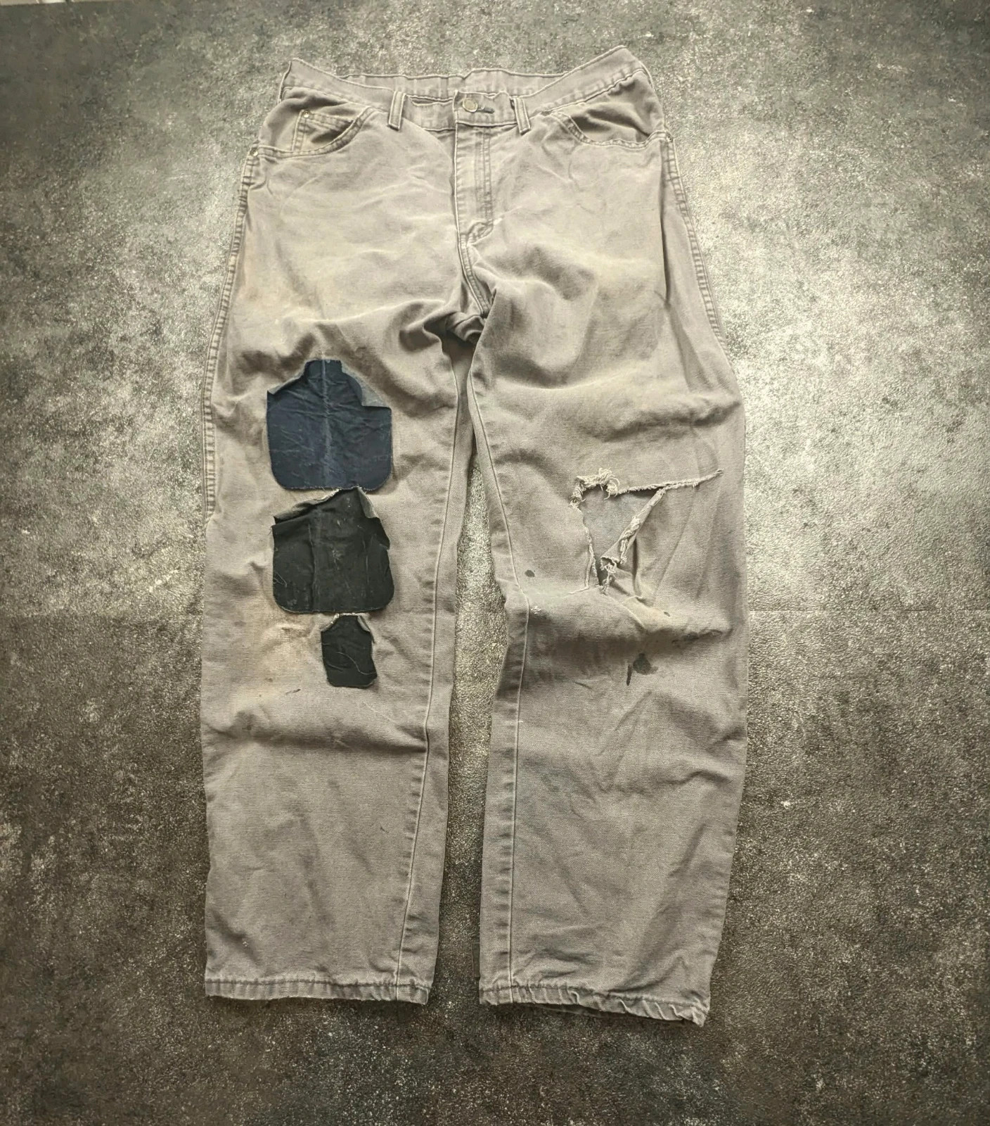 Dickies W34 L30 pantalon workwear distressed thrashed patchs Made in Mexico – Dickies – taille W34 | FR 44 2