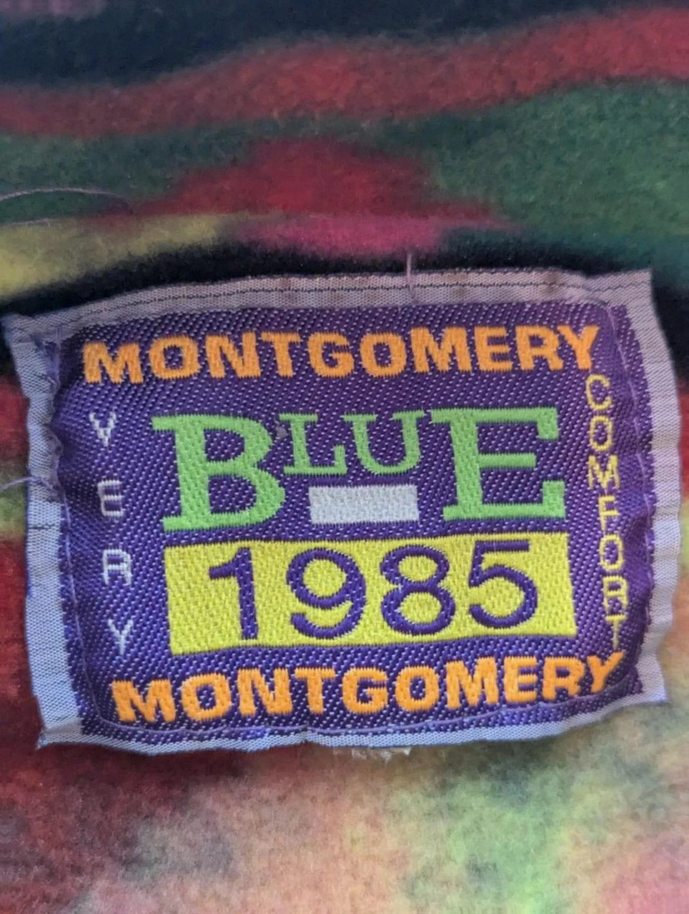 Montgomery Blue 1985 polaire vintage crazy aztec Made in Italy L Xl – Montgomery – taille XL 3