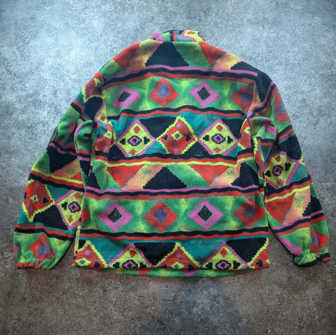 Montgomery Blue 1985 polaire vintage crazy aztec Made in Italy L Xl – Montgomery – taille XL 4