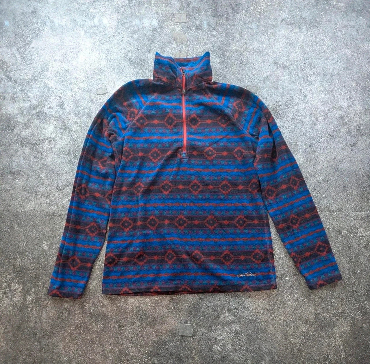 Eddie Bauer polaire fine vintage motifs aztec crazy fleece outdoor gorpcore femme S – Eddy Bauer – taille S / 36 / 8 2