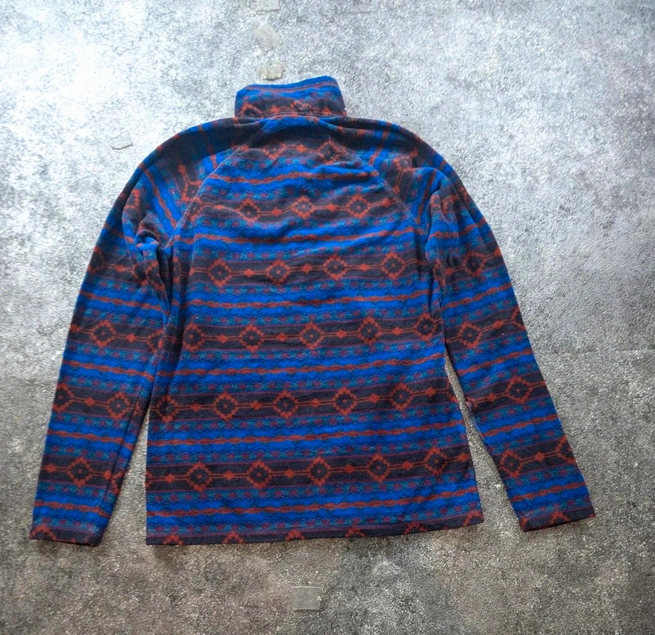 Eddie Bauer polaire fine vintage motifs aztec crazy fleece outdoor gorpcore femme S – Eddy Bauer – taille S / 36 / 8 3