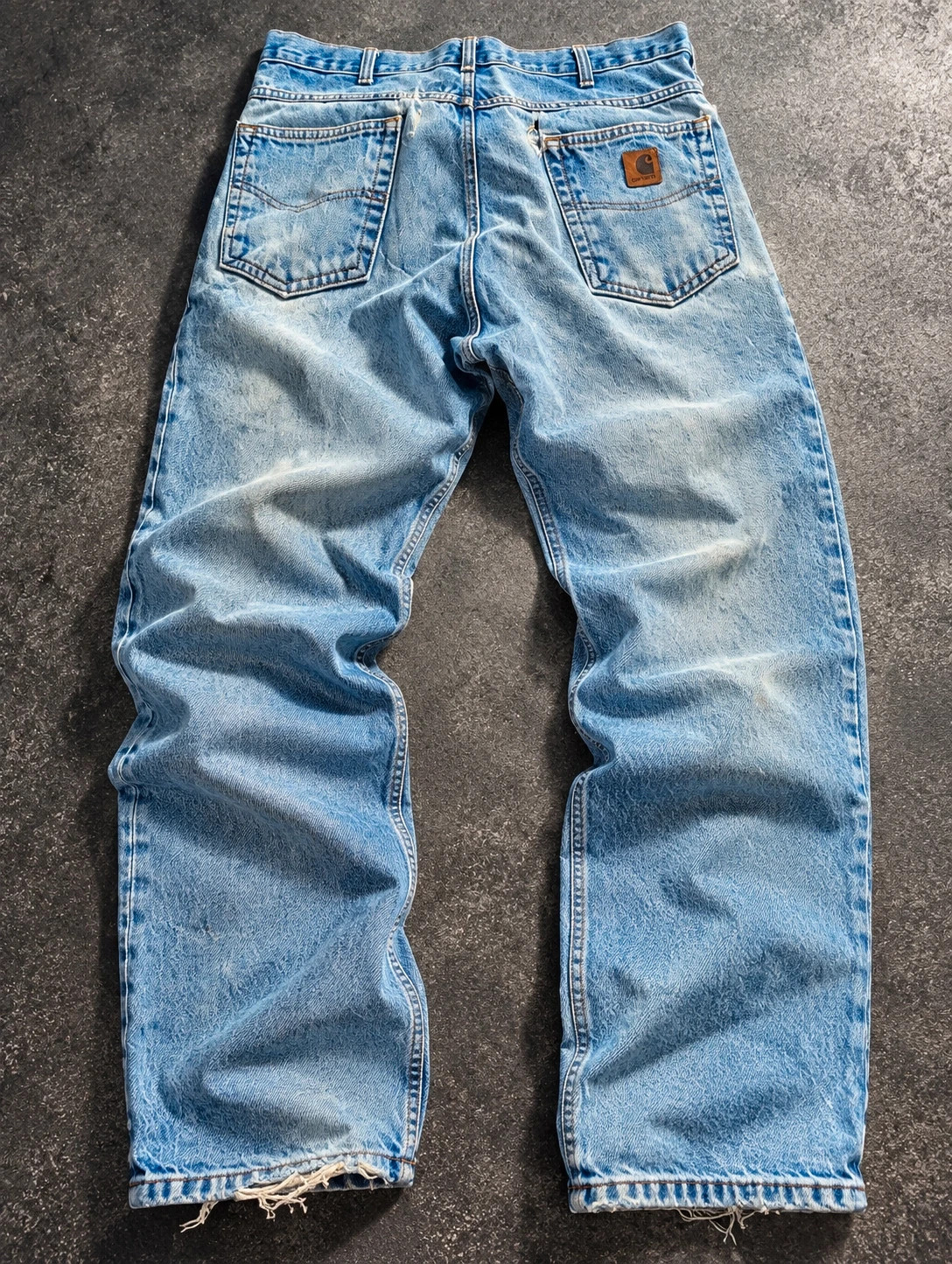 Carhartt jean Workwear W34 approx coupe droite Denim bleu délavé patiné