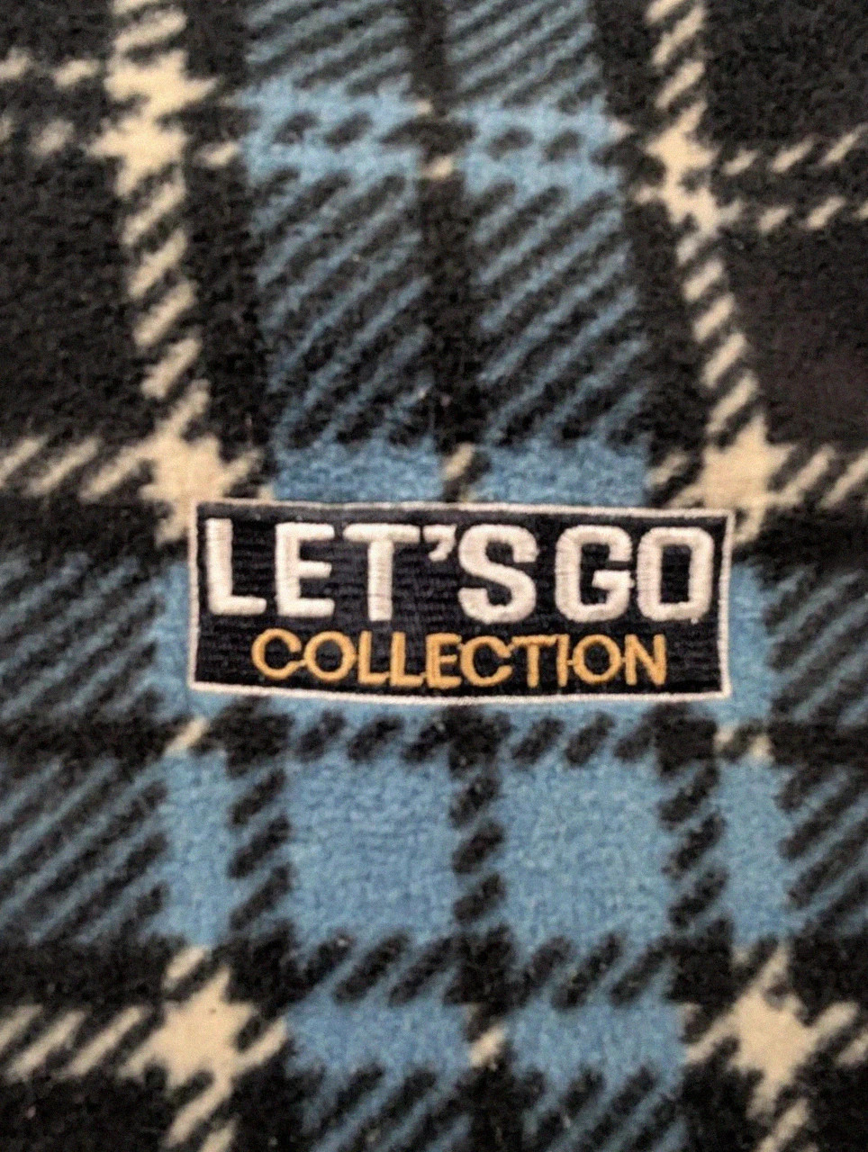 Polaire vintage Let’s Go Collection tartan bleu noir Half Zip – M – Let's Go – taille M 4