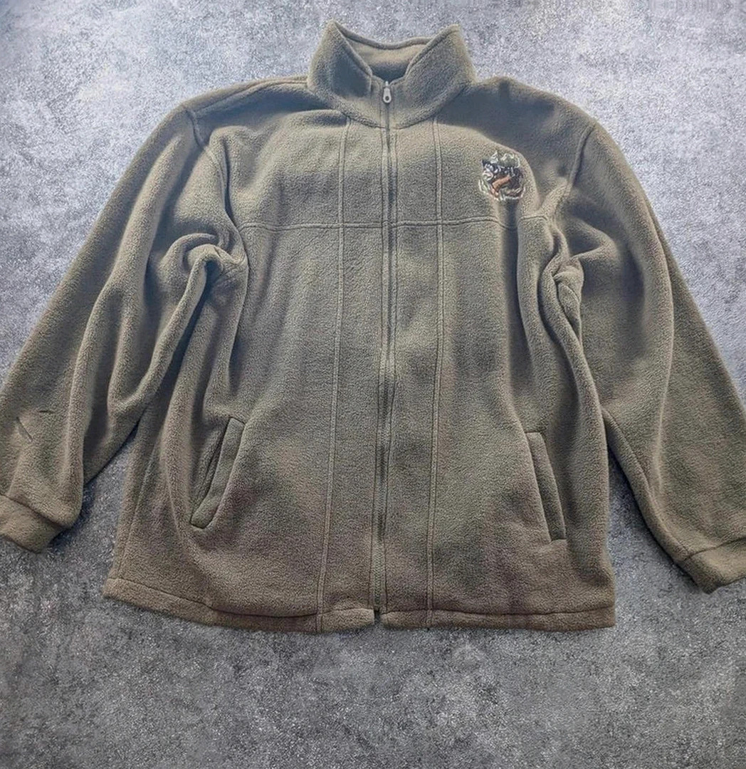 polaire fleece zippée hot station bison brodé outdoor huntig style Realtree kaki Xxl