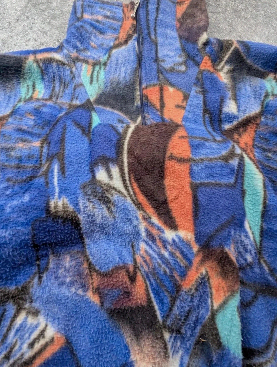 Polaire vintage Collège Collection motif abstrait 90s – Taille L – Made in France style rétro – Vintage Dressing – taille L 5
