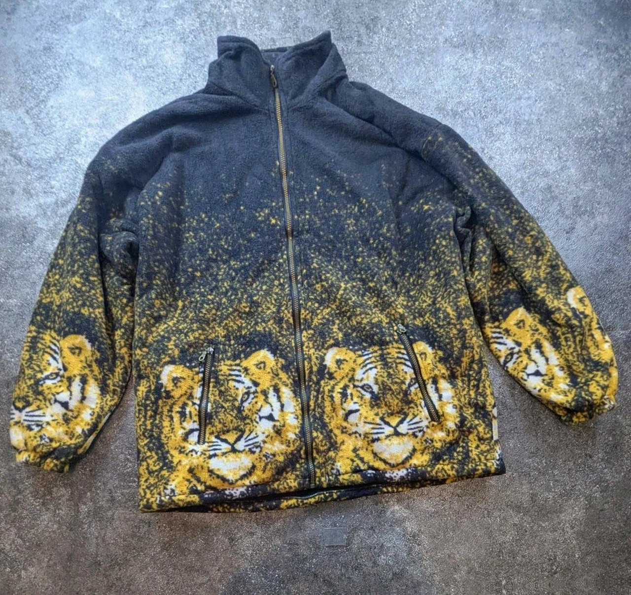 Polaire Vintage Tigre Xxl Épaisse Zippée Fleece Sherpa Animal Print 90s Y2K – Vintage Dressing – taille XXL 2