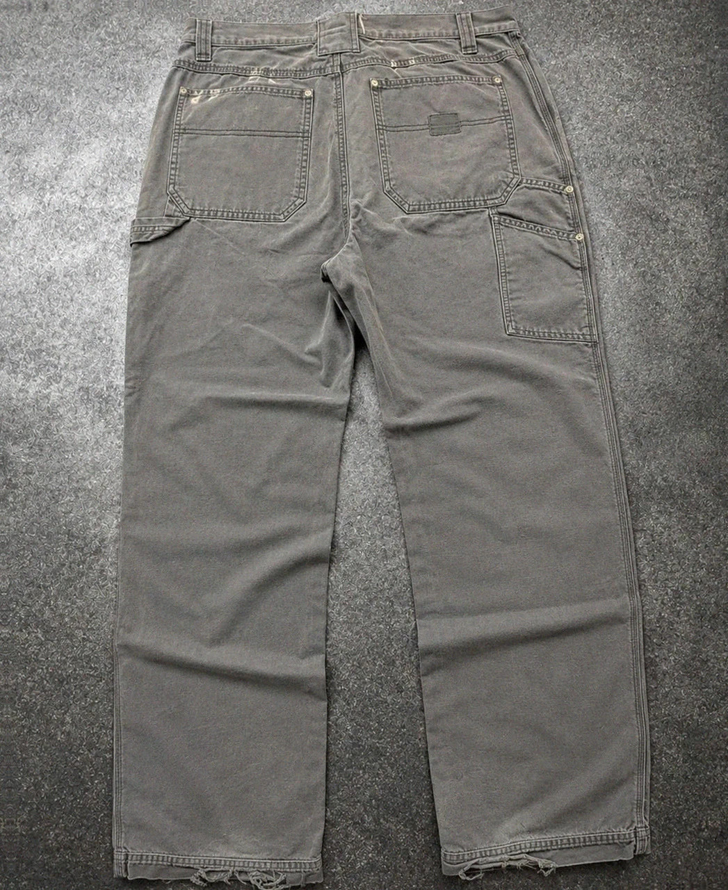 Pantalon carpenter Columbia workwear vintage gris faded carpenter utility double knee W34