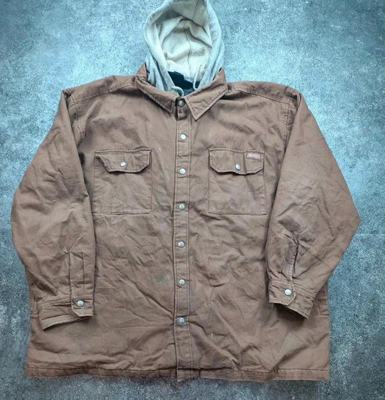 Dickies veste workwear vintage marron canvas doublée capuche XXL oversize – Dickies – taille XXL 2