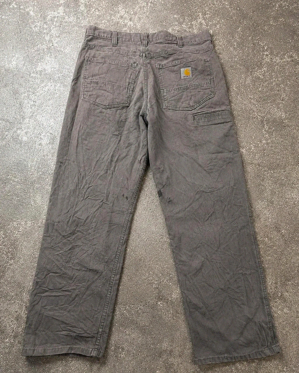 Carhartt Carpenter Workwear Gris Faded Relaxed Fit W32 L32 Pantalon Cargo Utility Homme M