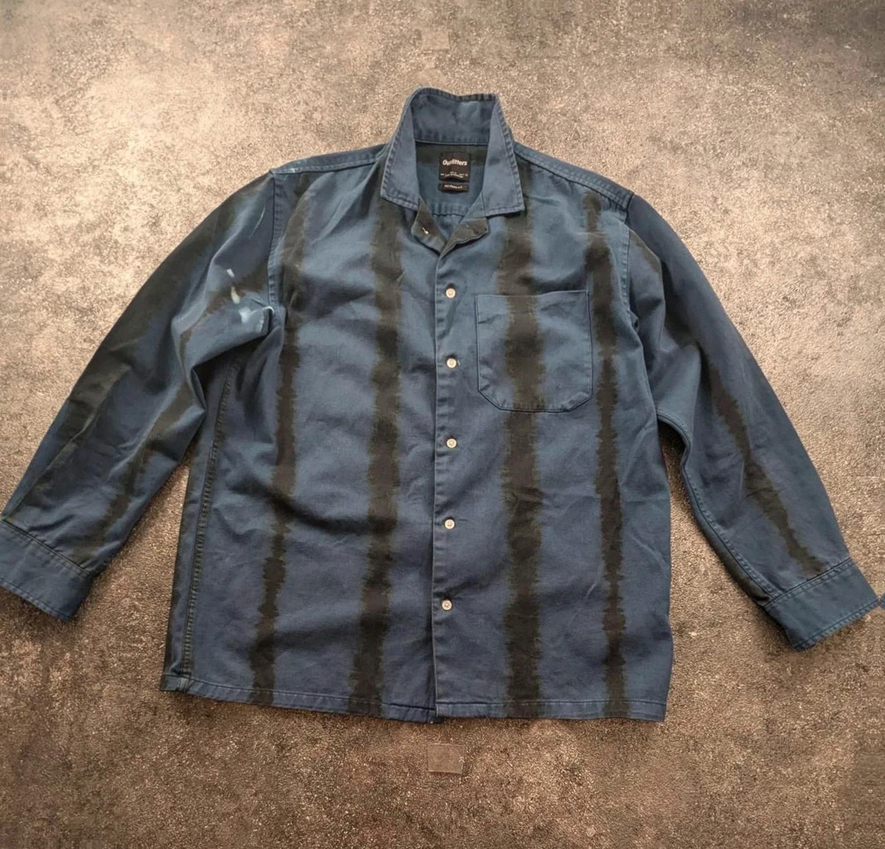 Veste workwear chemise Outfitters vintage 2003 coton bleu relaxed fit S ample – Vintage Dressing – taille S 2