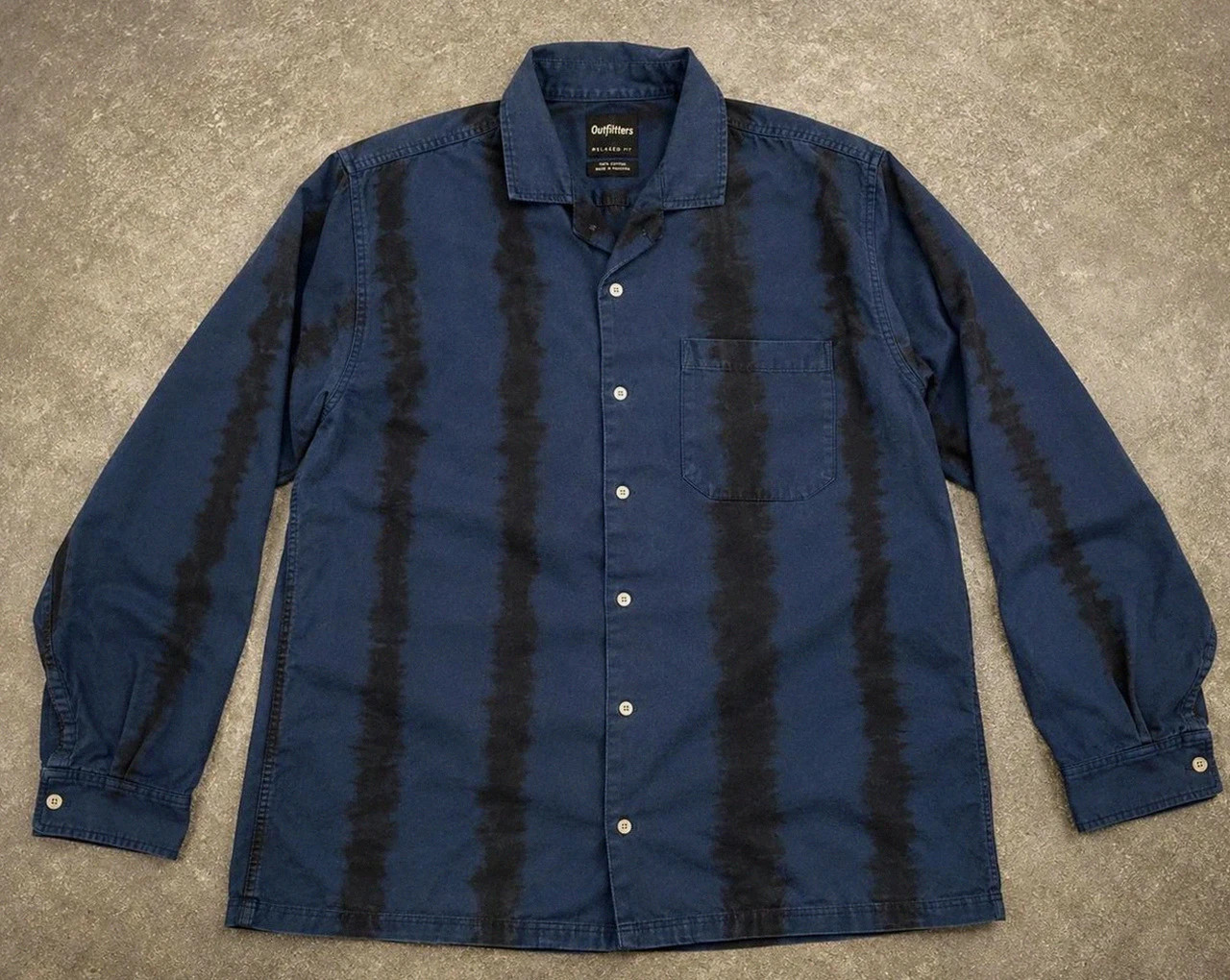 Veste workwear chemise Outfitters vintage 2003 coton bleu relaxed fit S ample