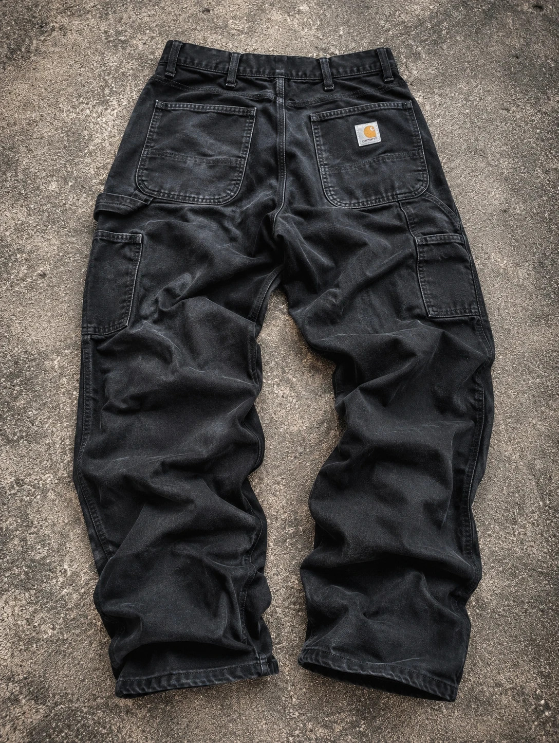 Carhartt WIP Carpenter W32 L32 pantalon Workwear Utility noir patiné