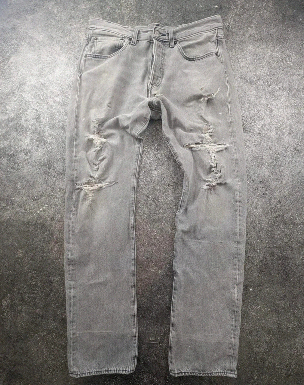 Jean Levi’s 501 W31 L32 gris denim vintage straight fit destroy workwear streetwear – Levi's – taille W31 | FR 40 2