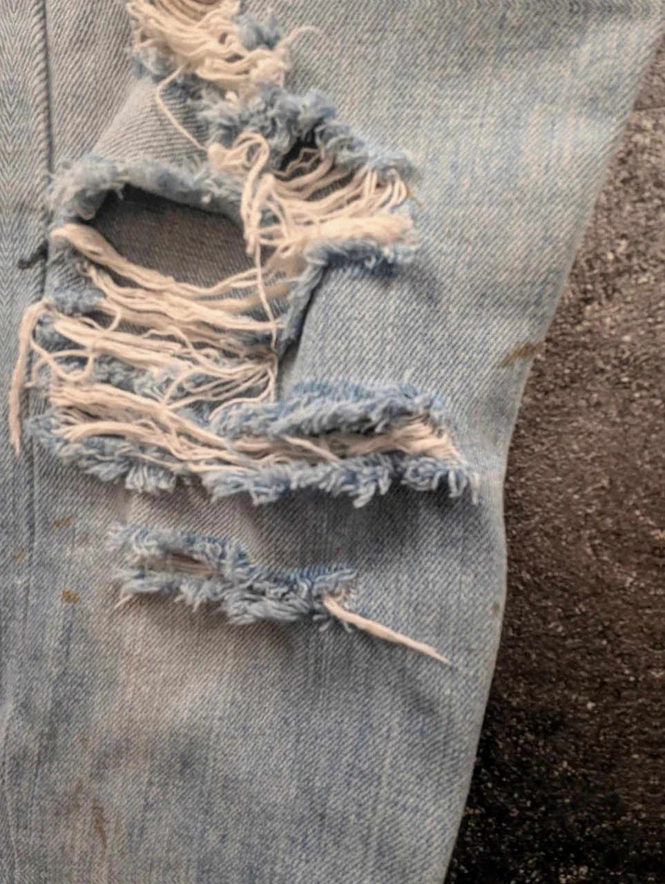 Jean Levi’s 501 W31 L32 denim clair workwear destroy straight fit vintage – Levi's – taille M / 38 / 10 5