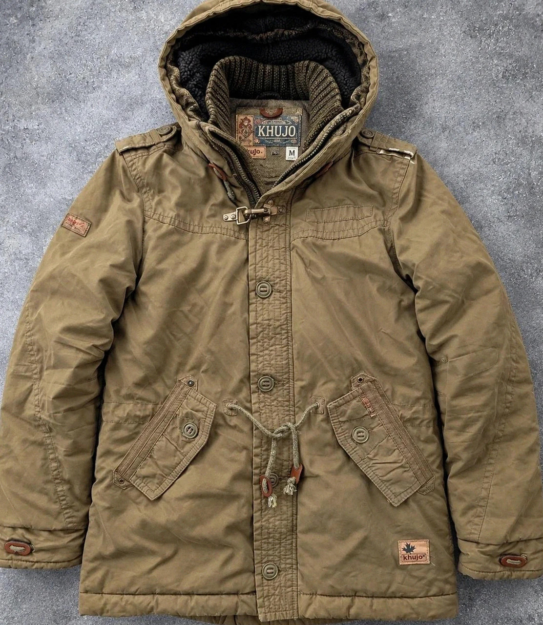 Khujo Parka Stigg M kaki – veste militaire winter workwear doublée vintage