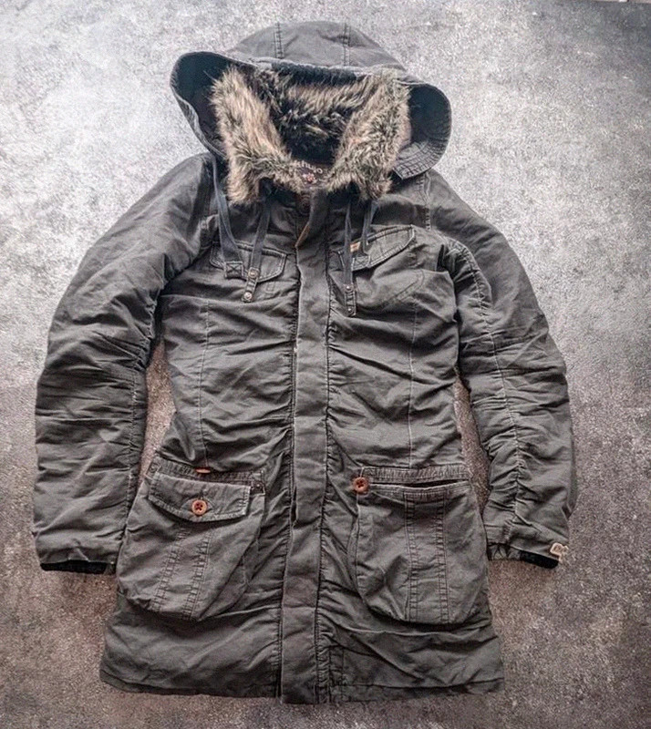 Parka Khujo Vintage GMT Y2K gris anthracite style workwear utility taille S – khujo – taille S / 36 / 8 2