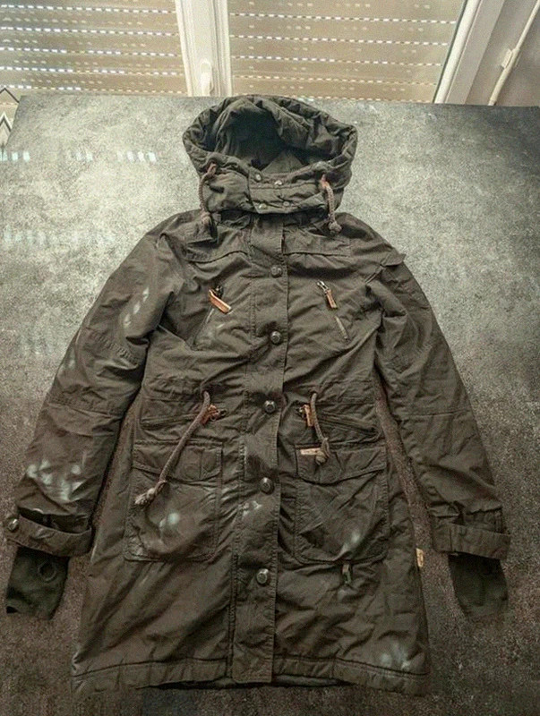 Parka Khujo Camilla kaki marron – doublure polaire amovible – militaire utility – M – khujo – taille M / 38 / 10 2