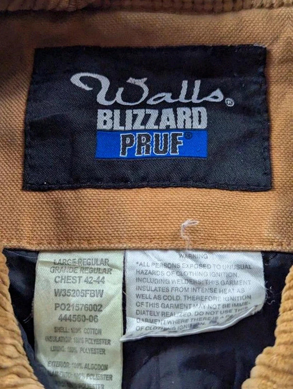Veste workwear vintage Walls Blizzard Pruf L canvas marron chore jacket doublée – Walls – taille L 4