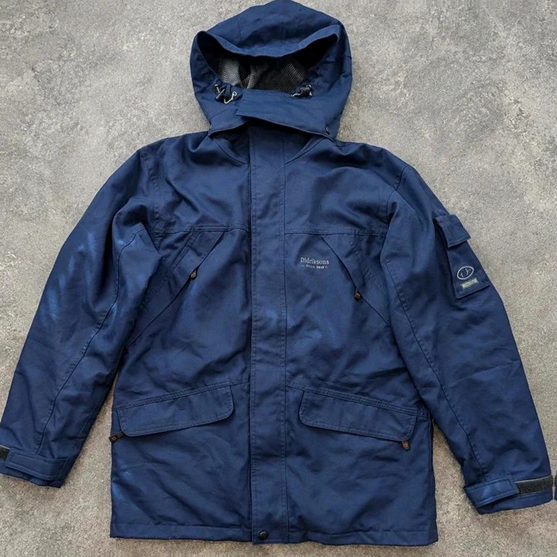 Veste vintage Didriksons Since 1913 S – Outdoor technique Y2K Gorpcore bleu marine
