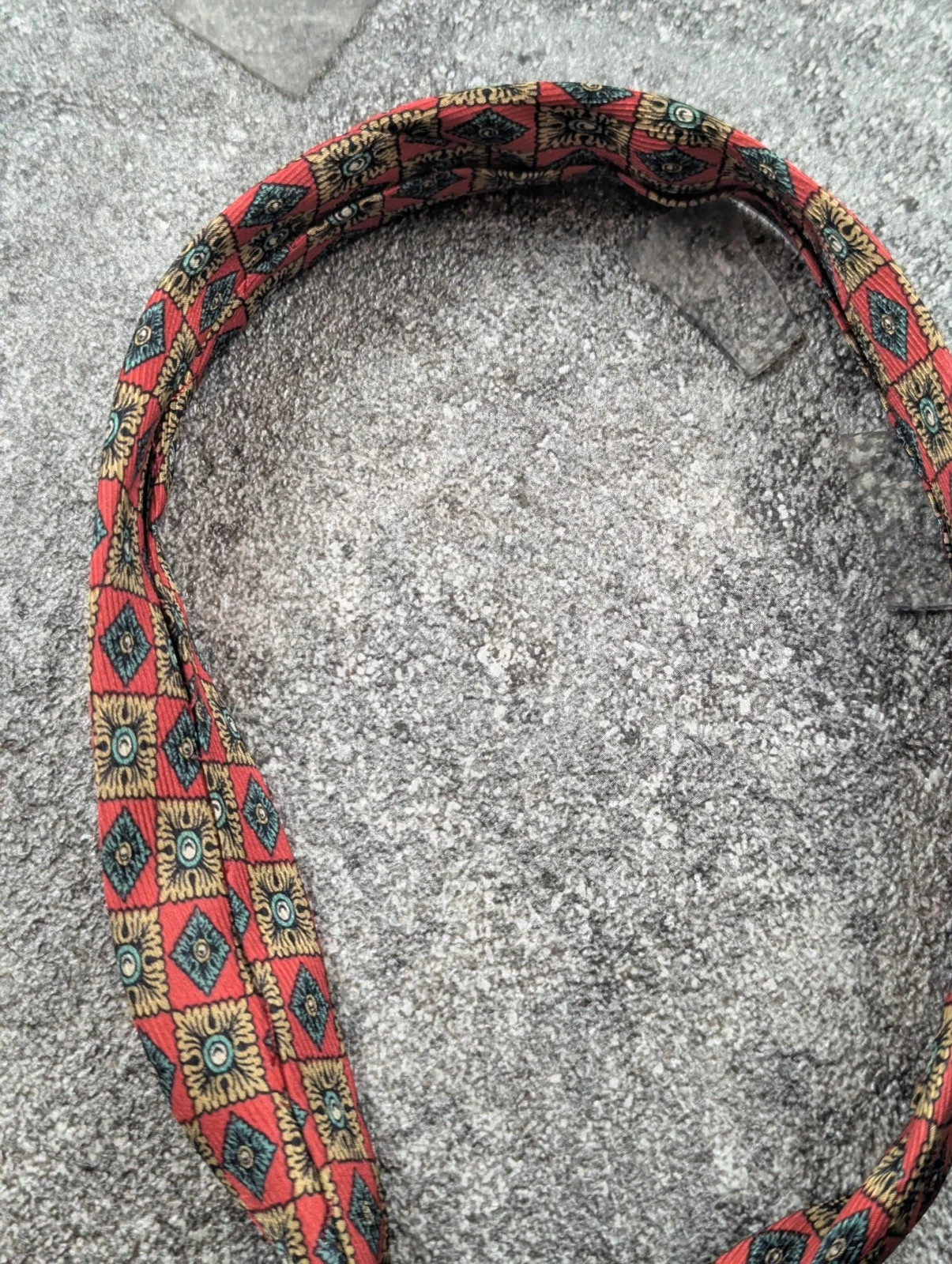 Nina Ricci Paris – Cravate vintage 100 % soie rouge motifs géométriques – Rétro 90s – Nina Ricci 5