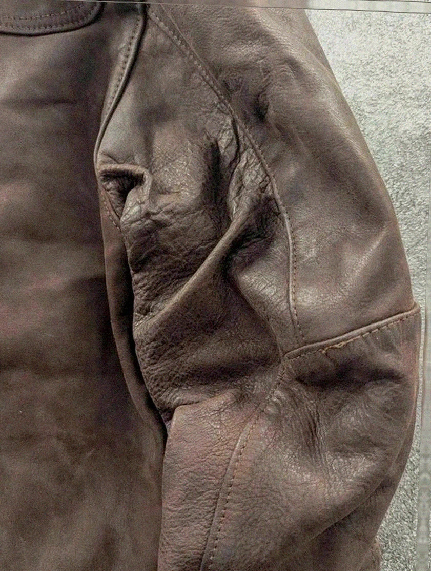 Field jacket Aqua Leather en cuir brun – fabrication française – taille 50 / 3 vintage dressing – Aqua Leather – taille L 3