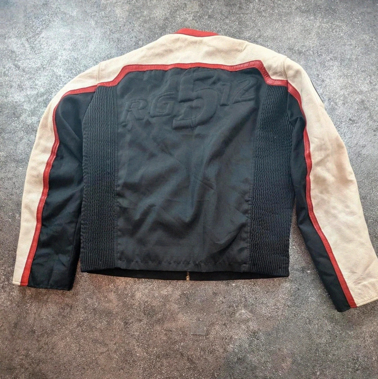 Veste biker moto racing RG512 cuir véritable Y2K noir rouge crème taille L – RG512 – taille L 3