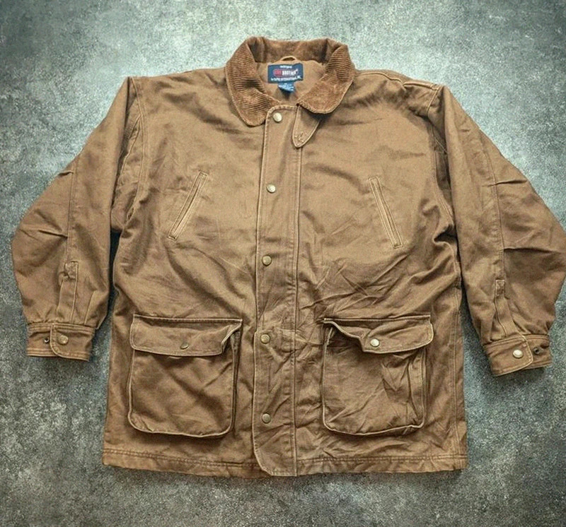 Five Brother Field Jacket Chore Coat Workwear 2XL marron col velours doublée vintage – WORKWEAR – taille XXL 2