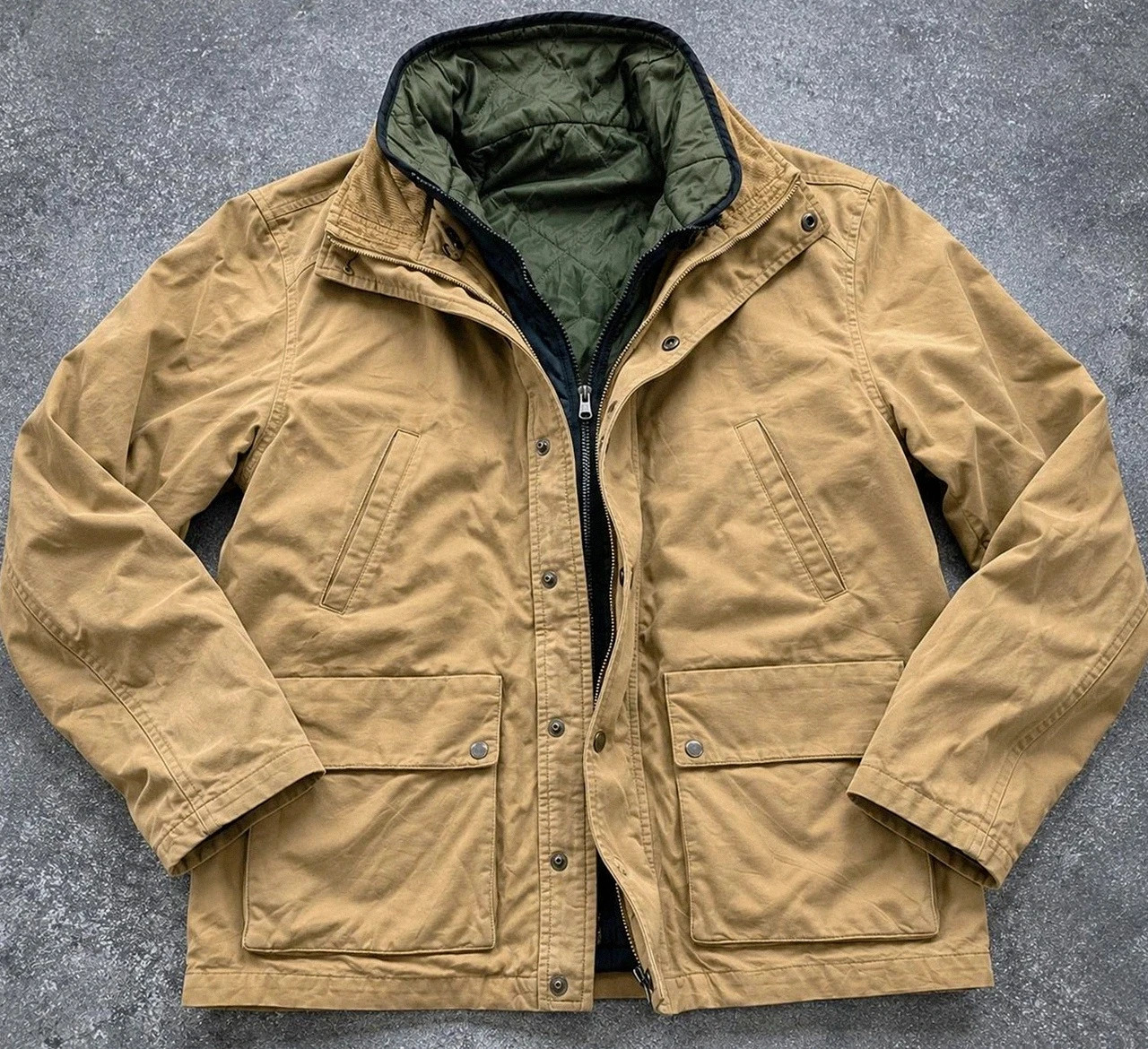 Veste Field Jacket Workwear XXL beige Made in Italy doublure doudoune amovible