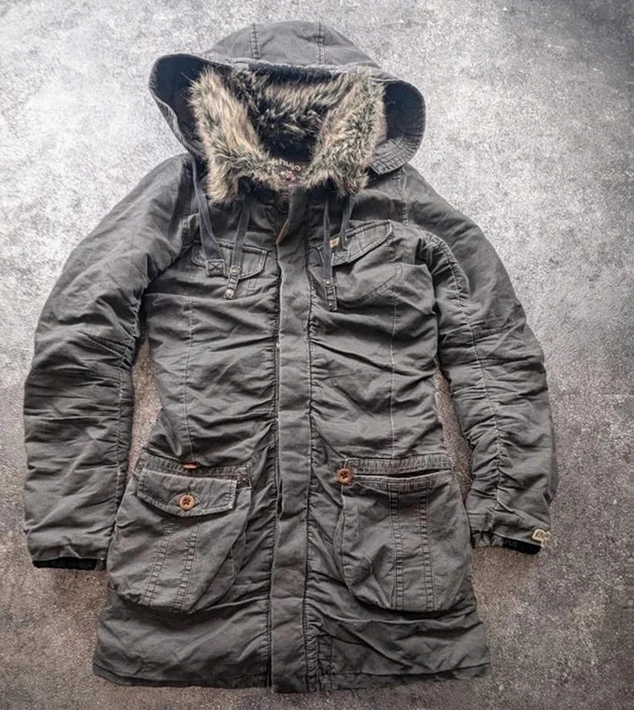 Parka Khujo Vintage Gmt Y2K gris anthracite style workwear utility taille S – khujo – taille S / 36 / 8 2