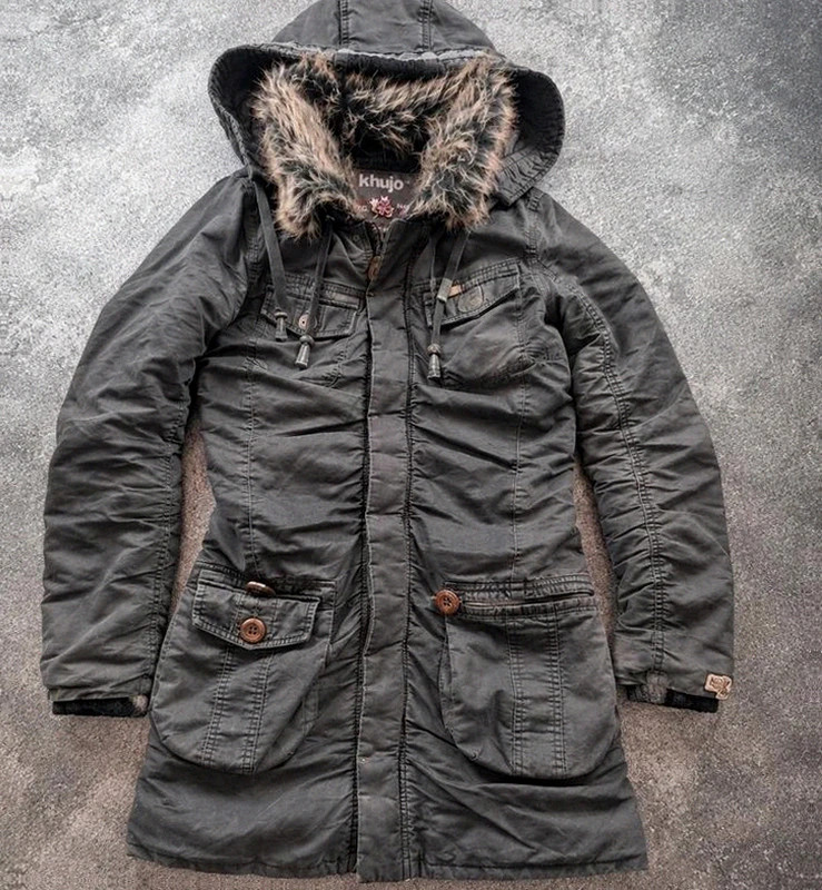 Parka Khujo Vintage Gmt Y2K gris anthracite style workwear utility taille S