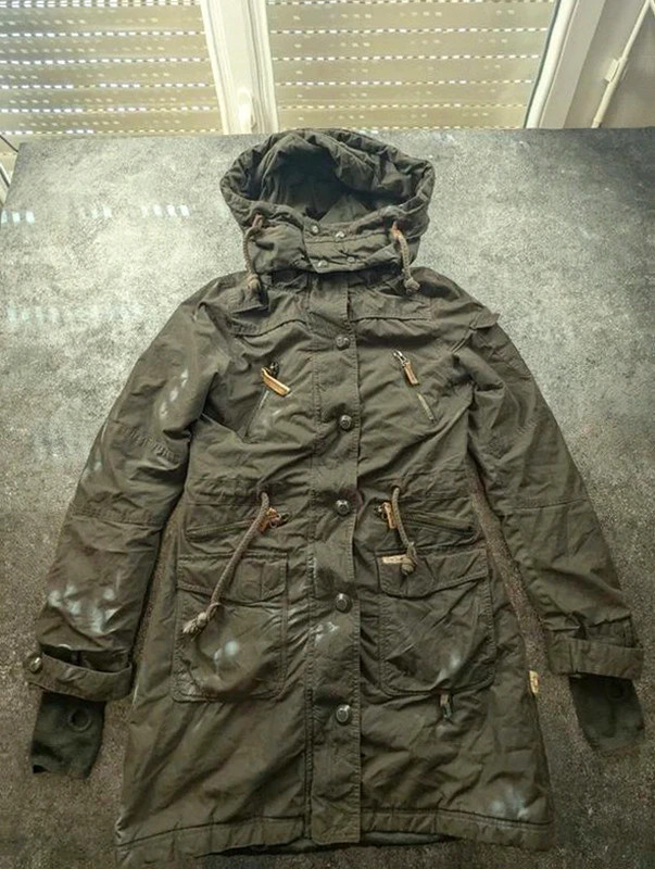 Parka Khujo Camilla kaki marron – doublure polaire amovible – militaire utility – M – khujo – taille M / 38 / 10 2