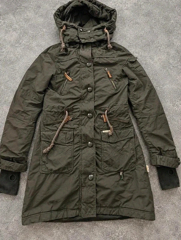 Parka Khujo Camilla kaki marron – doublure polaire amovible – militaire utility – M