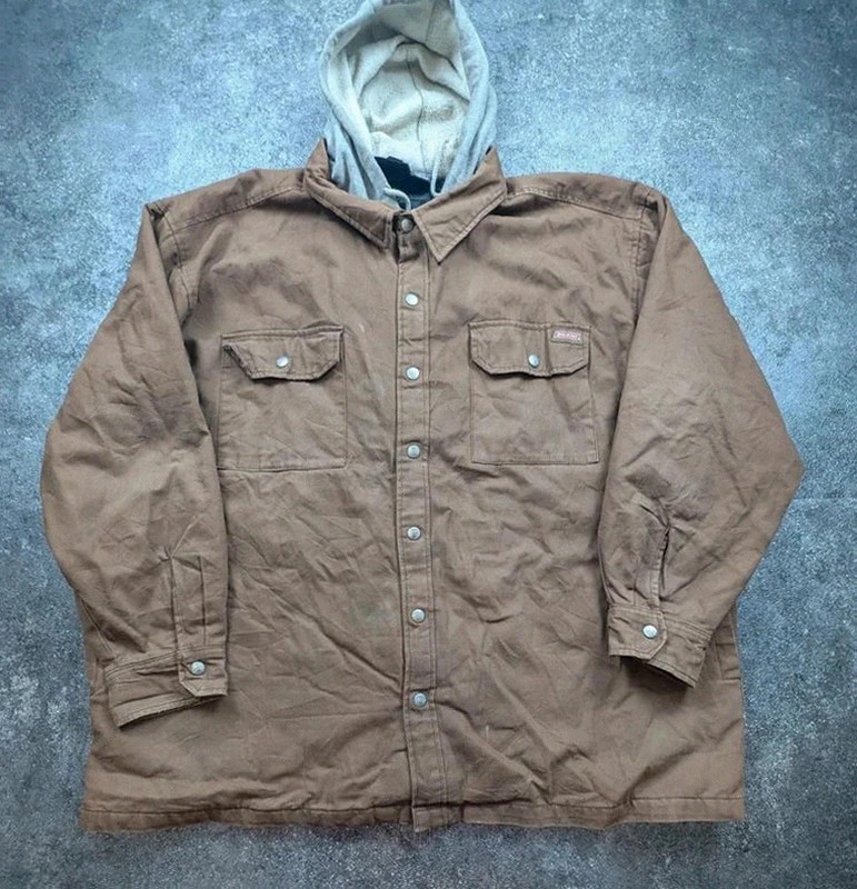 Dickies veste workwear vintage marron canvas doublée capuche XXL oversize – Dickies – taille XXL 2