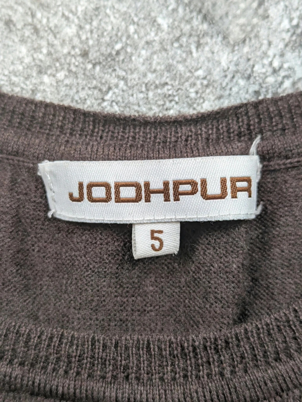 Jodhpur Top Pull sans manches 100 % laine mérinos marron taupe M/L – Maille fine chic vintage – JODHPUR – taille M 3