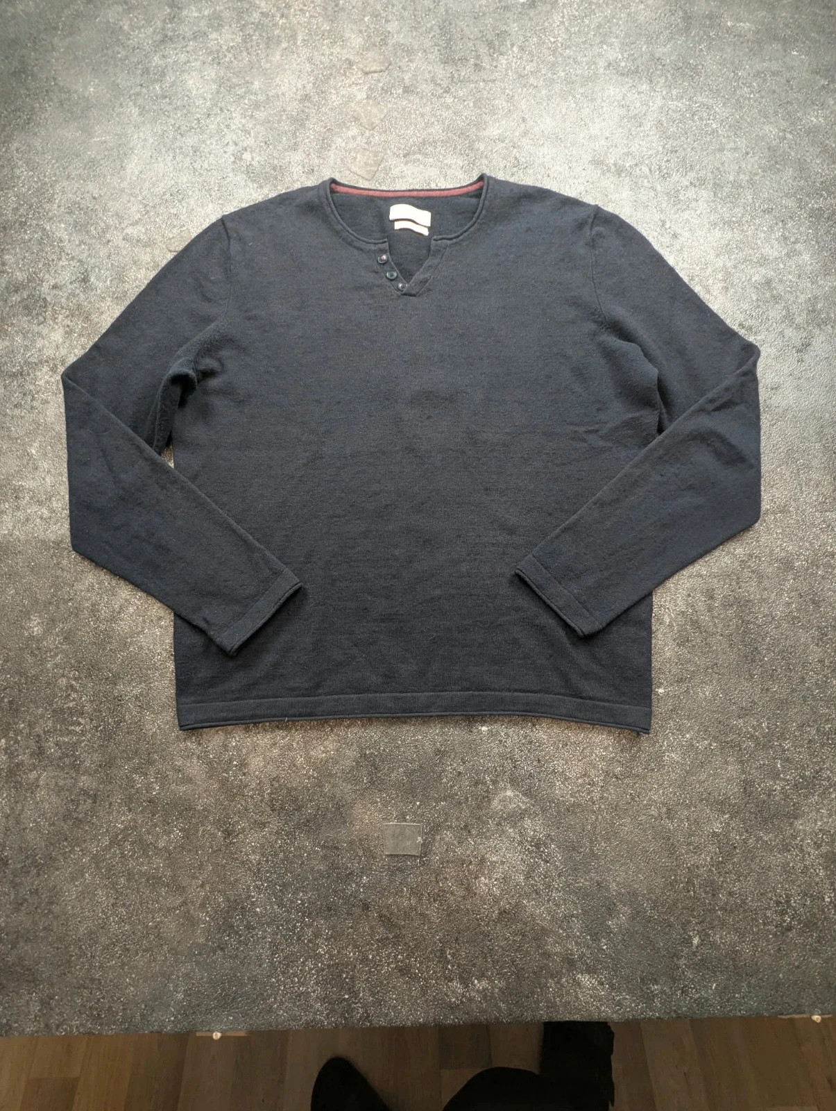 Harris Wilson Rica – Pull col tunisien Henley coton laine bleu marine L – Casual chic – Harris Wilson – taille L 3