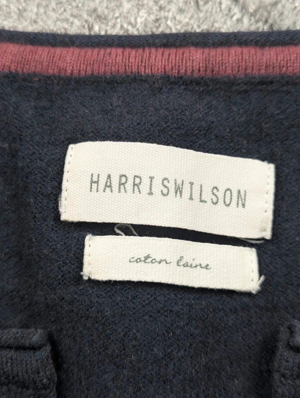 Harris Wilson Rica – Pull col tunisien Henley coton laine bleu marine L – Casual chic – Harris Wilson – taille L 4