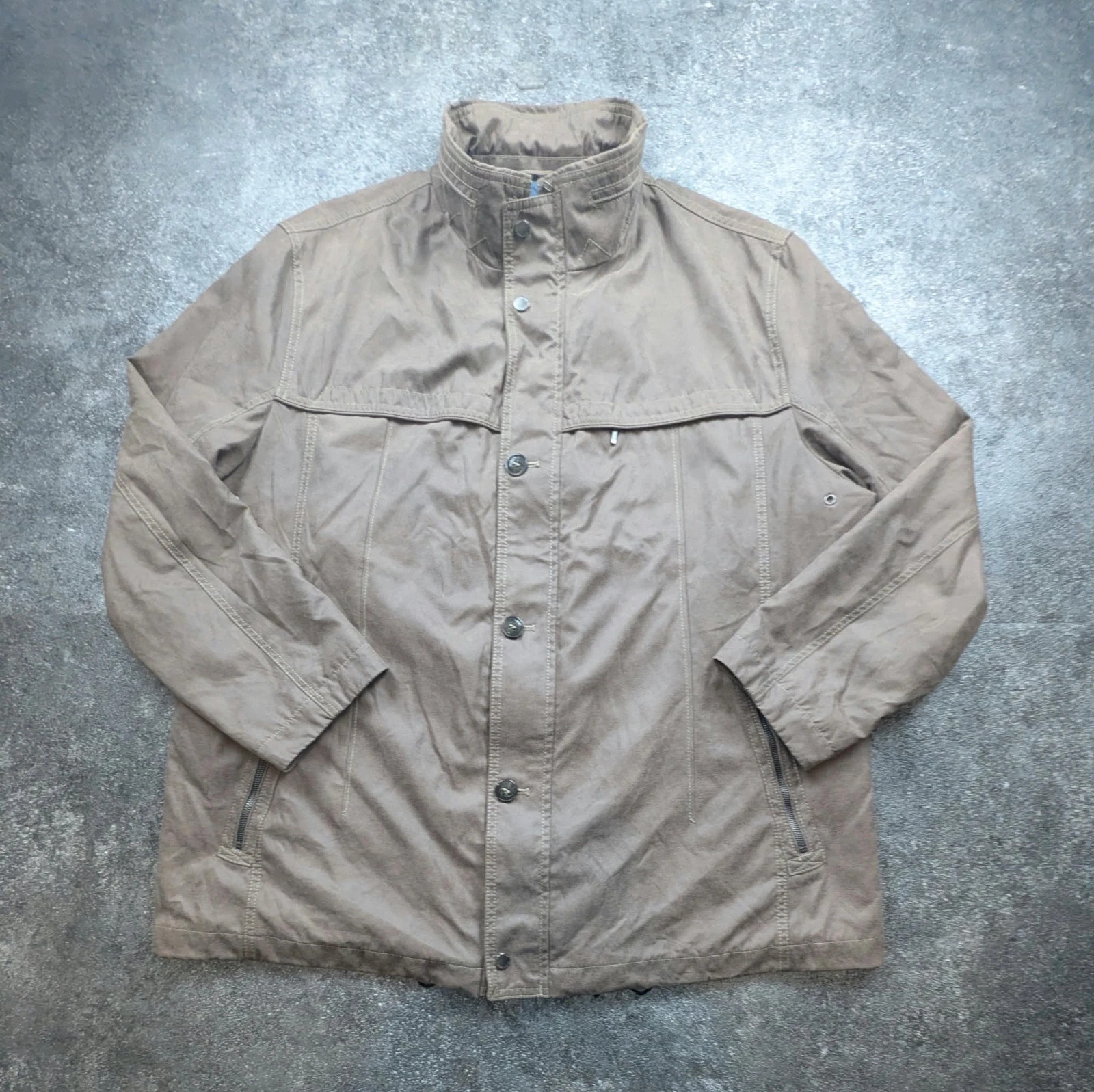 Jupiter veste outdoor vintage beige taupe – Effet daim ciré – Taille 64 XXL/3XL – Style utilitaire – Jupiter – taille XXL 2