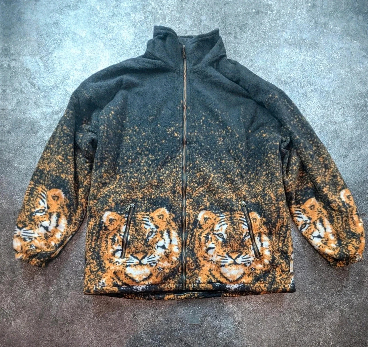 Polaire Épaisse Vintage Zippée Tigre Xxl Fleece Sherpa Animal Print 90s Y2K – Vintage Dressing – taille XXL 2