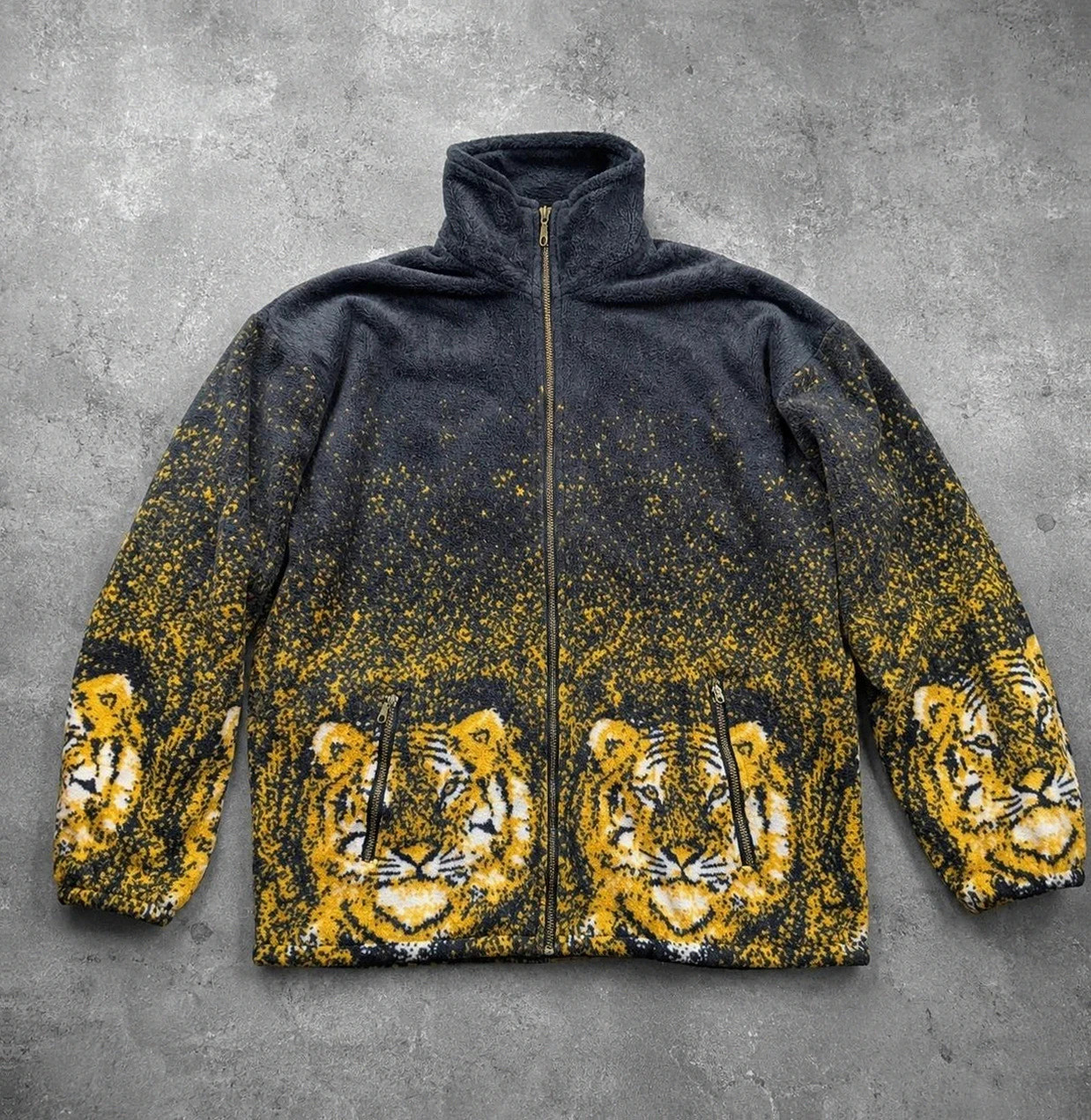 Polaire Épaisse Vintage Zippée Tigre Xxl Fleece Sherpa Animal Print 90s Y2K