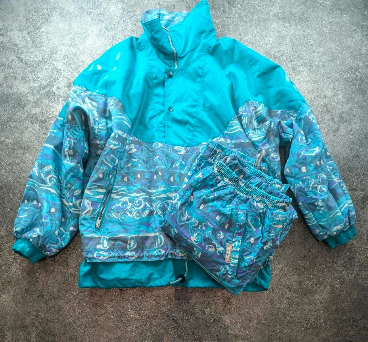 Ensemble ski vintage Montval 80s/90s veste + pantalon rétro bleu violet – Vintage Dressing – taille Taille unique 2