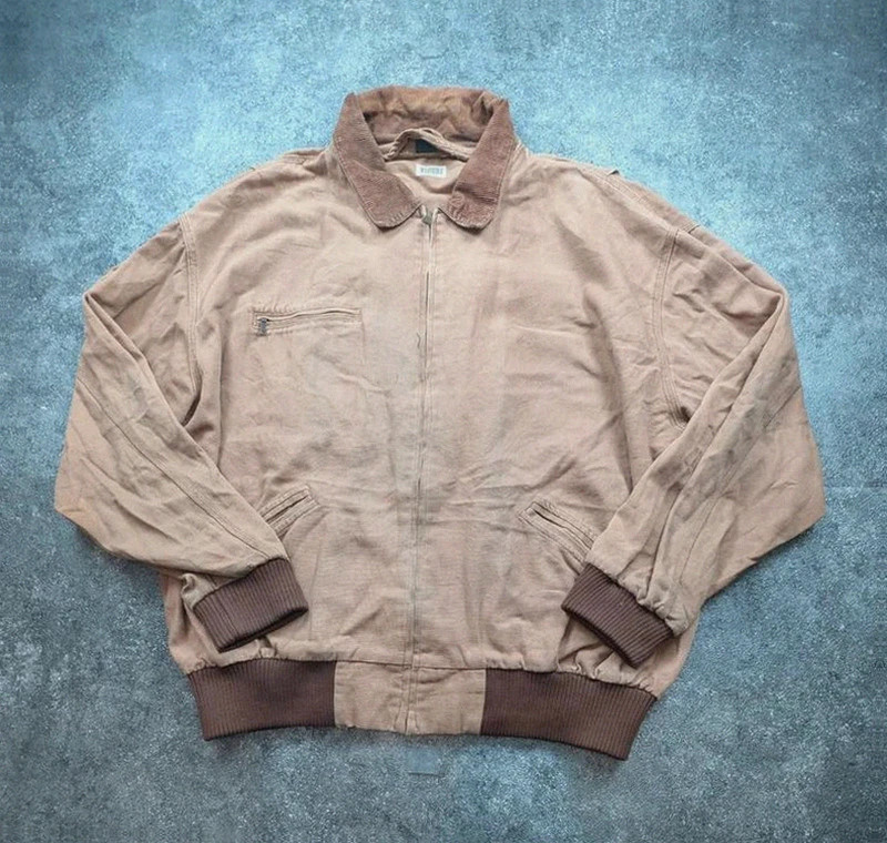 Veste workwear vintage XXL XL – Eisenhower bomber canvas col velours – beige – WORKWEAR – taille XXL 2