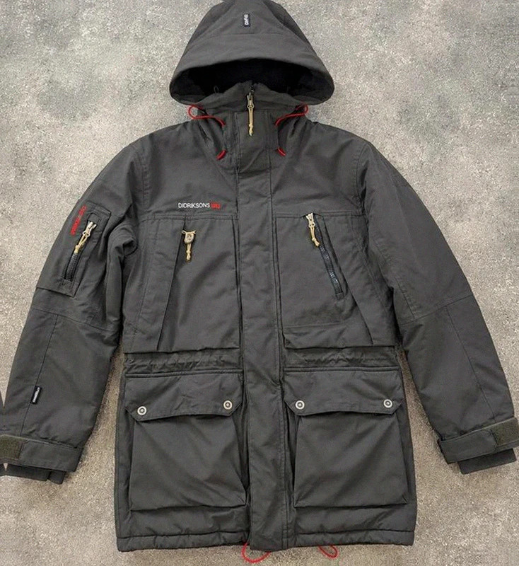 Parka Didriksons 1913 Dry5 S/M – veste technique outdoor grise à capuche